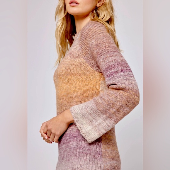 LSPACE MONROE BELL LONG SLEEVE MAXI SWEATER DRESS SIZE S SIDE SLIT CREW NECK NWT - Picture 7 of 9